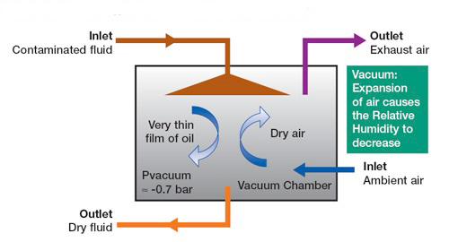 Water removal vacuum dehydrator process